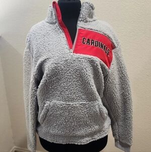 Victoria's Secret PINK Cardinals Collegiate Gray Sherpa Jacket Sweatshirt XS